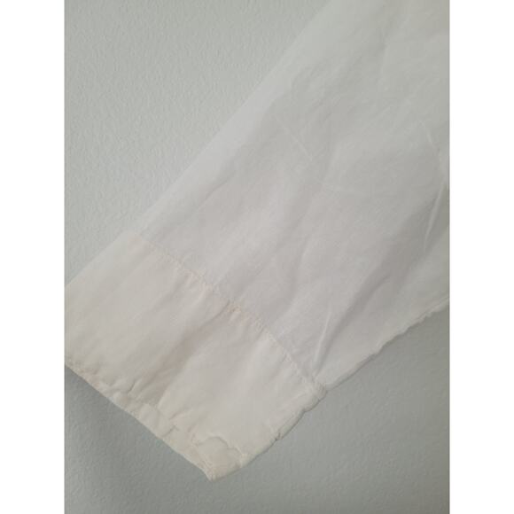 Antica Sartoria Beaded Embroidered Button Down Linen Tunic Size XL White Coastal - Picture 6 of 14